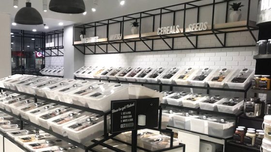 Naked Foods uses Dura Standard false bricks with a painted white finish from DuraBric