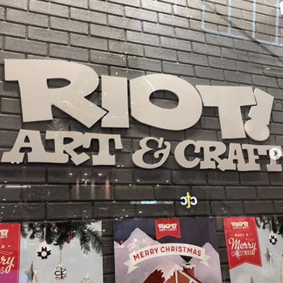 Traditional Dura Standard 214 brick profile from DuraBric, interior retail fit-out with painted finish – Riot Art and Craft store, Melbourne