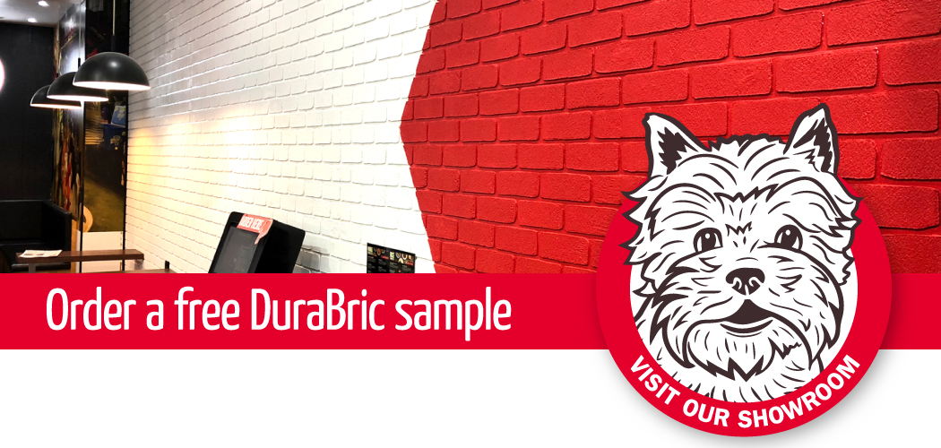 Standard brick profile Dura Tumbled from DuraBric with painted finish – Noodle Box, Melbourne