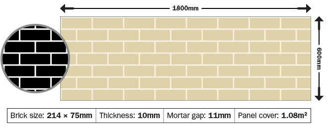 Standard 214 size brick profile from DuraBric