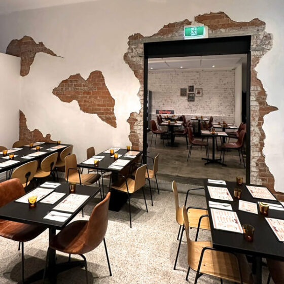 Using our Dura Rustic brick profile, Bodega on High eatery created faux brick walls to sit alongside existing real brick walls.